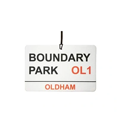 Image of Oldham/Boundary Park Street Sign Car Air Freshener (Fun Birthday/Xmas Christmas Stocking Filler/Secret Santa/Novelty Scented Gift)
