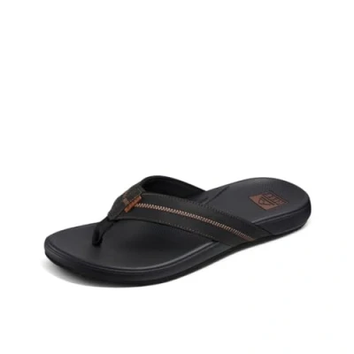 Image of Reef Mens cushion Phantom 2.0 Sandals Black Coffee Featuring signature footbed Footwear Size UK 9