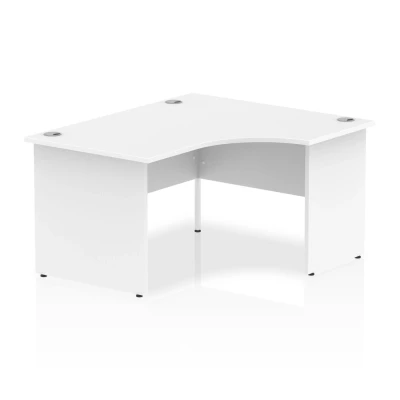 Image of Impulse 1400mm Right Crescent Desk White Top Panel End Leg