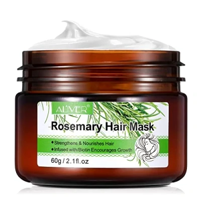 Image of Rosemary Hair Mask, Treatment Repair Nourishing,Strengthens &amp; Nourishes Mask for Dry Damaged Hair, Deep Conditioning