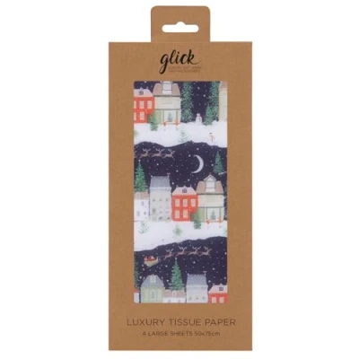 Image of Glick Four Sheets Tissue Paper, Christmas Fairytale for Wrapping and Arts Crafts, Multi Colour