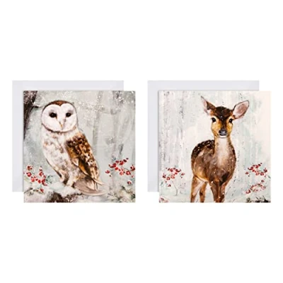 Image of Hallmark Charity Christmas Cards, Traditional Wildlife Designs, Pack of 16, Animal Card