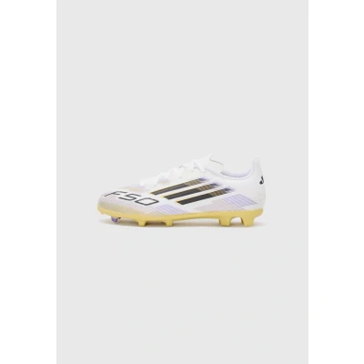 Image of adidas Performance F50 League Football boots firm ground Ftwr white/core black/goldcoloured for kids, Size: 10K, black/gold/coloured