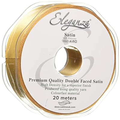 Image of ELEGANZA Double Faced Satin 25mm x 20m Gold No.35, 25 mm 20 m