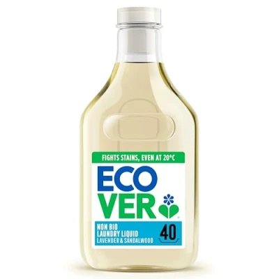 Image of Ecover Concentrated Non Bio, Laundry Detergent, Washing Liquid, Lavender and Sandalwood, Pack of 1, 40 Washes, 1.43L