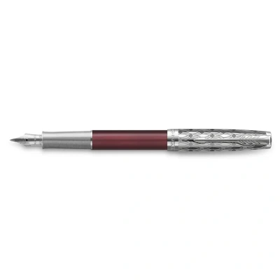 Image of Waterman Carene Ballpoint Pen Metal &amp; Blue Lacquer Chiselled Cap Ink Gift Box