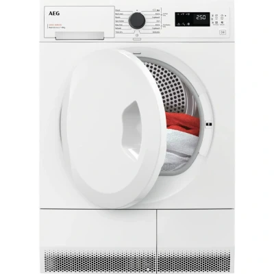 Image of AEG 5000 Series Heat Pump Tumble Dryer TXH508A4R, 8kg Load,, Freestanding ​​Condenser, Anticrease, Delay Start, Cotton and Delicate Programmes, Interior light, Class A, White
