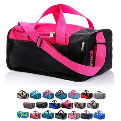 Image of Sports Bag Gym Holdall Men Women Duffel Shoulder Fitness Swimming Pool Travel Holiday Strap Cabin Luggage Weekender Overnight Camping Small 20L Large 40L (Pink, 20 L)