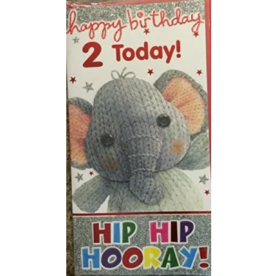 Image of Happy Birthday 2 Today Hip Hooray! Elephant Card
