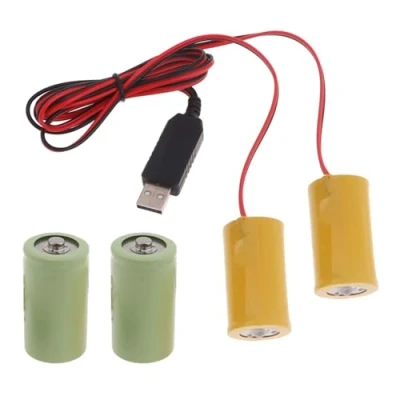 Image of NOLOWY 2in1 D Battery Eliminators USB Power Supply Replace 3V LR20 Batteries for Clock Toy Camera Christmas Strips Light