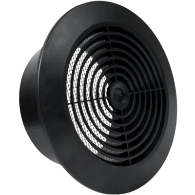 Image of Vent Systems 125 mm / 4.92&#039;&#039; Inch Black Plastic Dismantable Ceiling Grille Round Air Louver Grill Cover Nylon Screen HVAC Vents for Bathroom, Home Office, Kitchen