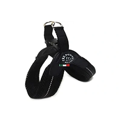 Image of Tre Ponti Fibbia Small Dog Mesh Harness, 3.5 cm, Black