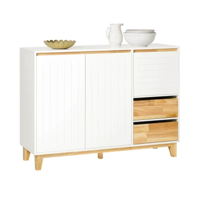 Image of Sideboard Storage Cabinet Cupboard, Kitchen Dining Room Living Hall Cabinet,FSB75 WN Sobuy