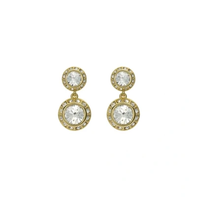 Image of Ted Baker Sollia Solitaire Sparkle Crystal Drop Earrings For Women (Gold/Crystal)