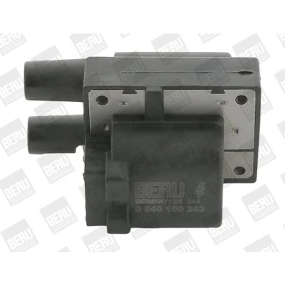 Image of 0040100243 Ignition coil BERU ZS243 3 pin Connector 12V for cylinder 2, 3, at shut off cock 2 Type, saw teeth RENAULT: CLIO