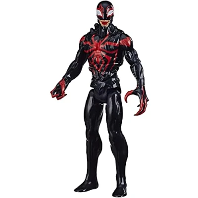 Image of Spider Man Maximum Venom Titan Hero Miles Morales Action Figure, Inspired By The Marvel Universe, Blast Gear Compatible Back Port, Ages 4 And Up