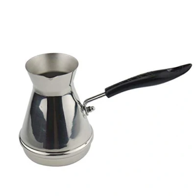 Image of SGerste Professional Turkish Coffee Stovetop Warmer, Stainless Steel Cezve, Boiling Pot, Maker Silver, 230ml