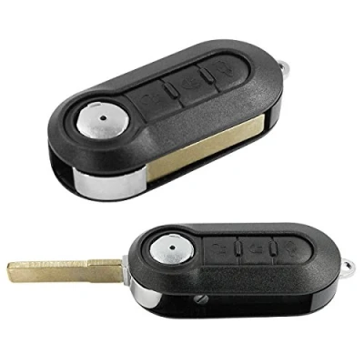 Image of Black Remote Control Shell Key Cover 3 Buttons and Blade Fiat