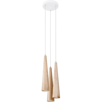 Image of Sula Cluster Pendant Ceiling Light Natural Wood