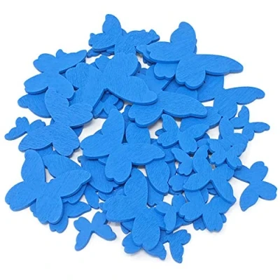 Image of Special Touches Blue 50 Mix Size Wooden Butterflies Craft Cardmaking Embellishments