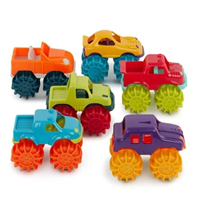 Image of Battat Mini Monster Trucks Set of 6 for Toddlers in Storage Bag 2 years +