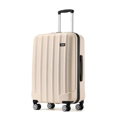 Image of Kono 28 Inch Large Hard Shell Luggage Lightweight ABS with 4 Spinner Wheels Business Trip Trolley Case Suitcase (Beige)