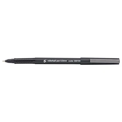 Image of 5 Star Office Rollerball Pen Fine 0.5mm Tip 0.3mm Line Black [Pack 12]
