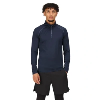 Image of Professional Men&#039;s Durable Stretch Half Zip Midlayer Navy, Size: M