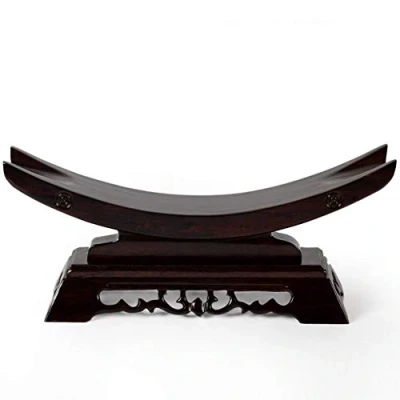 Image of BAIWANLIN sword Holder stand Horizontal display samurai Katana Wakizashi Rosewood Crescent shape Large/medium/small size,small