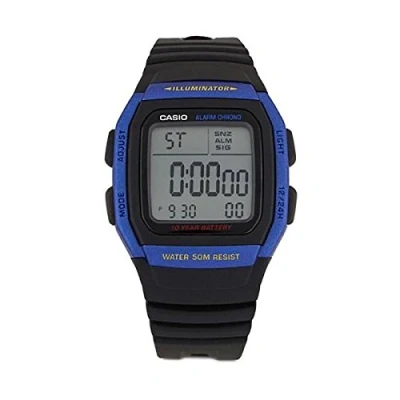 Image of Casio Men&#039;s Core W96H 2AV Black Resin Analog Quartz Watch with Digital Dial