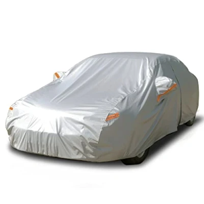 Image of SEAZEN 6 Layers Car Cover Waterproof Breathable, Outdoor Covers Automobiles with Zipper Door， For Rain Dust Sun UV All Weather Protection fit Sedan 533cmx178cmx120cm