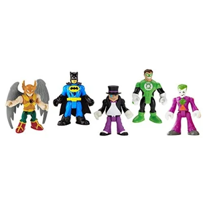 Image of Imaginext BCXV33 DC Super Friends Action Figure Toy Playset Batman Joker Penguin Green Lantern Hawkman