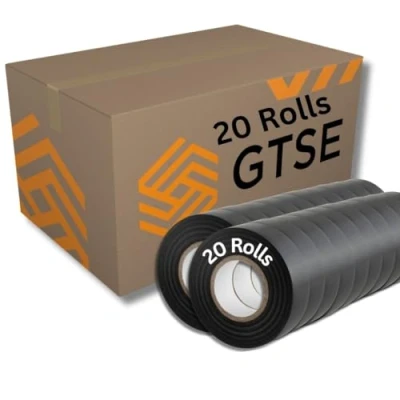 Image of GTSE Black Electrical Tape, 19mm x 20m, 20 Rolls of Strong Self Adhesive PVC Insulation Tape for Insulating, Repairing and Protecting Wires