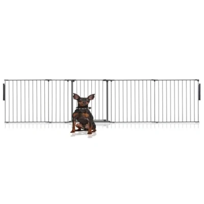 Image of Bettacare Premium Multi Panel Flexible Pet Barrier, up to 344cm Wide, Grey, 70cm High, Dog Barrier for Pets Dogs and Puppy, Puppy suitable Indoor Outdoor use, Easy Installation
