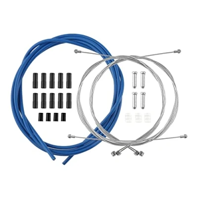 Image of SURIEEN Bike Brake Cable Set, Mountain Cables &amp; Housing with Ends for and Road (Blue)