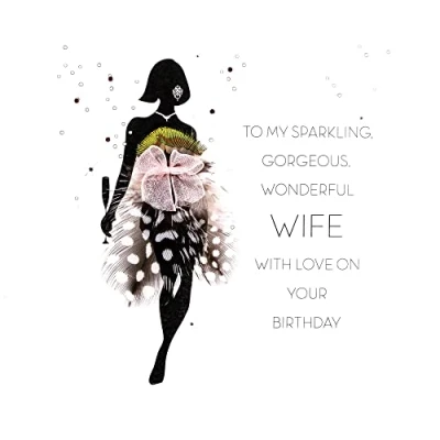 Image of to My Sparkling Gorgeous Wonderful Wife Quality Handmade Birthday Card / FOF10