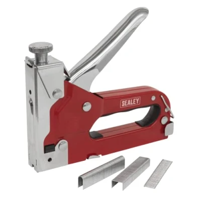 Image of Sealey Staple &amp; Brad Nail Gun Heavy Duty 4 14mm
