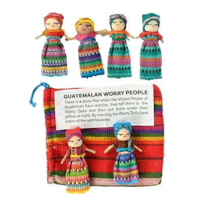 Image of 6 Worry Dolls in a Bag