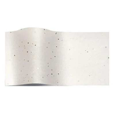 Image of 10 Gemstone Wrapping Tissue Paper Sheets Luxury Sparkly Glitter GEM 35x45cm (White)