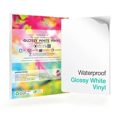 Image of 100 Sheets A4 Printable Sticker Vinyl Glossy White Inkjet Self Adhesive Sticky Back Labels