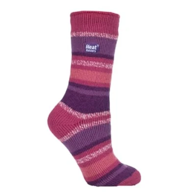 Image of HEAT HOLDERS Ladies Thermal Winter Warm Original Twist Stripe Socks (Fantasia Block Stripe)