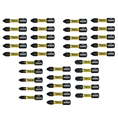 Image of 35 x SabreCut SCRCK32X 32mm PZ1 PZ2 PZ3 Magnetic Impact Screwdriver Driver Bits Set Single Ended Pozi Pozidriv Heavy Duty
