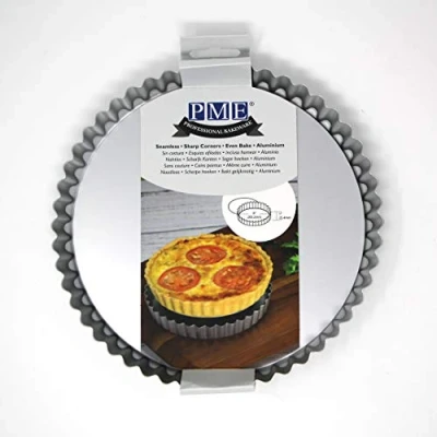 Image of PME Loose Bottom Flan / Tart Quiche Pan 20cm/8 Inch, Silver