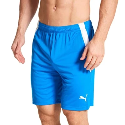 Image of PUMA Men&#039;s Teamliga Shorts, Electric Blue Lemonade/White, XL