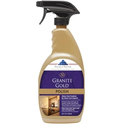 Image of Granite Gold Polish Spray Streak Free Shine for Granite, Quartz, Marble, Travertine, Natural Stone Countertops, 710 mL