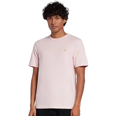 Image of Farah Men&#039;s T Shirt, Danny Slim Fit Organic Cotton Mid Pink Marl, XL