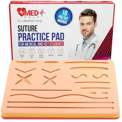Image of Suture Practice Pad for Medical Students Advanced 3 Layers with 17 Wounds, Vet and Nursery Training