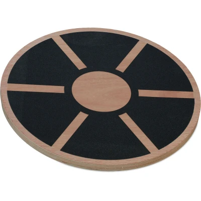 Image of Relaxdays Wooden Balance Board, 80% 20% Wood, Natural/Black, 8 x 40 cm