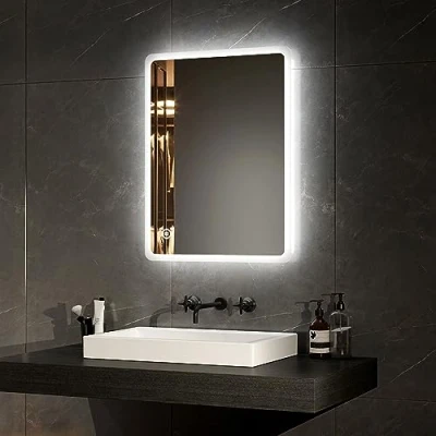 Image of EMKE Led Bathroom Mirror Small with Lights Wall Mounted Vanity Touch Switch, Demister Pad