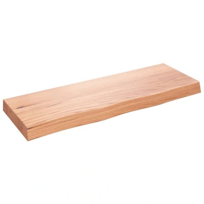 Image of vidaXL Bathroom Countertop Light Brown 80x30x(2 6) cm Treated Solid Wood